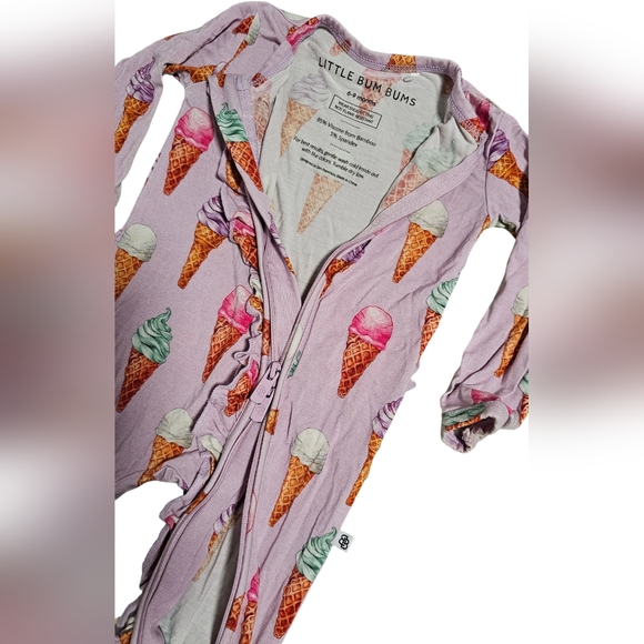 Little Bum Bums Ice Cream Cone Bamboo Footie 6-9m - Picture 2 of 5